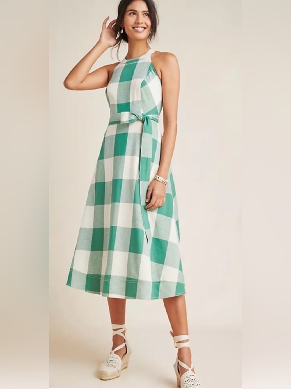 Maeve Anthropogie Greta Belted Halter Midi Dress, Size 2